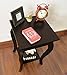 Espresso Finish Curved Legs Accent Side End Table with Bottom Shelf