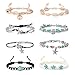 FUNRUN JEWELRY 8PCS Starfish Turtle Shell Anklet for Women Girls Handmade Multilayer Anklet Bracelet Adjustable Beach Foot Jewelry