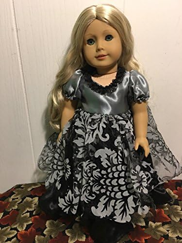 Fits American 18" Girl Doll Clothes Gothic Floral Black Gray Princess Dress Doll Clothes Only