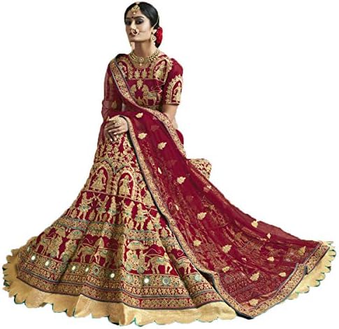 Lehenga (Aika-Red-Lehenga Choli For Women_Red_Free Size)
