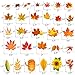 Omgouue 180PCS Fall Leaves Window Clings - Thanksgiving Maple Decorations Autumn Sticker Decals Party Decor Ornaments