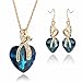 Women Fashion Heart Shape Gold Plated Jewelry Set Necklace Earring