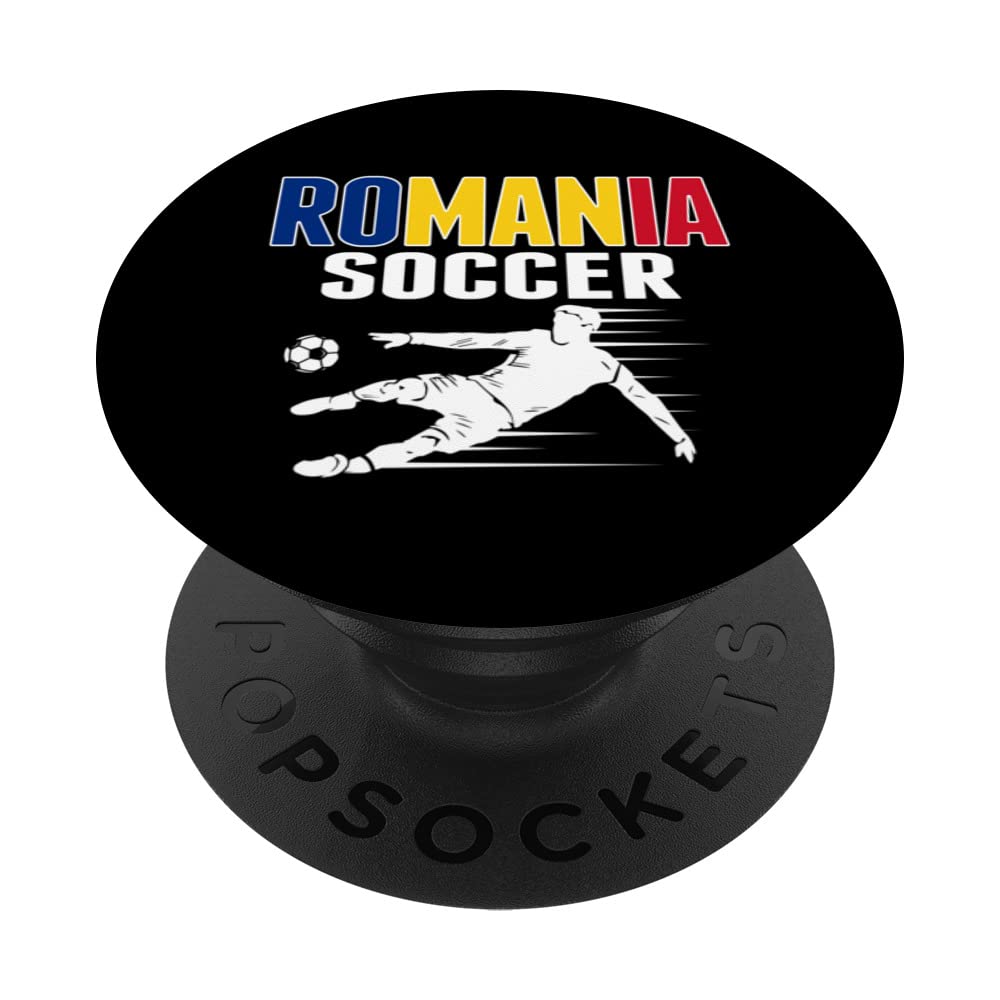 Romania Soccer Lovers Jersey Romanian Flag Football Players PopSockets Swappable PopGrip