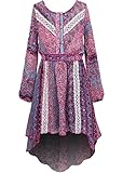 Truly Me, Big Girls Tween Long Sleeve Bohemian Print Dress, 7-16
