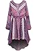 Truly Me, Big Girls Tween Long Sleeve Bohemian Print Hi Low Dress, 7-16