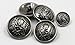 Skull Metal Shank Buttons for Men Women Suits Coats Sweaters(Matte Black/Ant-Silver,Pack of 6)-Arts Crafts Sewing,Sizes Range from 15mm to 25mm(0.98 inches,Anti-Silver)