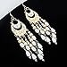 Tassel Earrings, Muranba Women Charm Bohemian Colorful Beads Ear Drops Dangle Tassels Earrings 1 Pair (White)