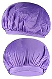 SUNNYTREE purple turban fashion turban hat night caps for sleeping Purple 2PCs
