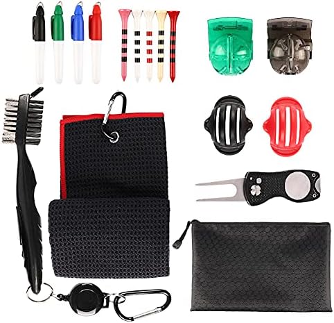 Ausugar Golf Towel Microfiber Waffle Pattern Golf Towel Brush Tool Kit with Club Groove Cleaner Golf Divot Tool Golf Markers Golf Accessories (16-Piece Set) Ausugar Golf Towel Microfiber Waffle Pattern Golf Towel Brush Tool Kit with Club Groove Cleaner Golf Divot Tool Golf Markers Golf Accessories (16-Piece Set)
