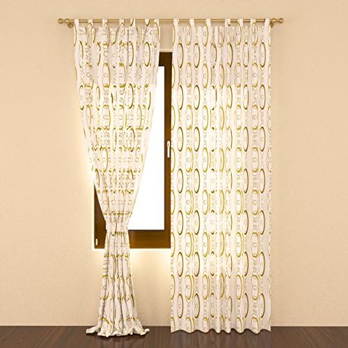 FESTAPRINT 100% Polyester Olive and White Background Themed Blackout Room Darkening Curtains Window Panel Drape for Home Decor