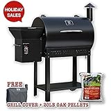 Z-grills Wood Pellet BBQ Grill and Smoker with Digital Temperature Controls