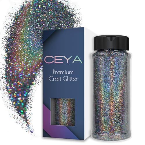 Ceya 3.5oz/ 100g Ultra Fine Glitter Powder Laser Brown Holographic Glitter 1/128”0.008”0.2mm for Slime Epoxy Resin Craft Tumbler Jewelry Nail Art Festival Makeup Scrapbook Painting Wedding Cards — image 1