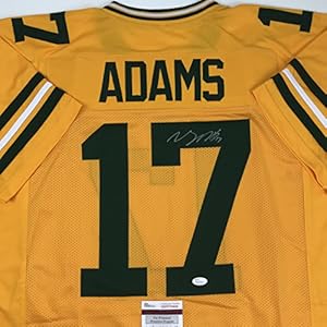 Autographed/Signed Davante Adams Green Bay Packers Yellow Color Rush Football Jersey JSA COA 51nuICaZhIL