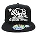 Embroidered California Republic with Bear Claw Scratch Snapback Cap (Black/Black)