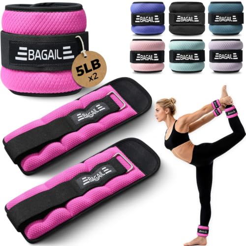 BAGAIL Arm- und Fußgewichte Set (2,27kg x 2), Hand- und Knöchelgewichte für Frauen und Männer - Sicherer Sitz, Schlankes Design für Walking, Joggen, Home-Workou