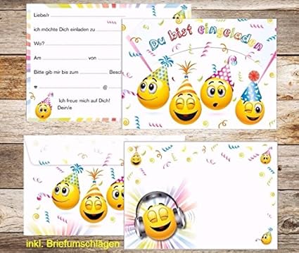 Smiley Di Inviti Set 5 Con Smiley Di Buste Let S Have A