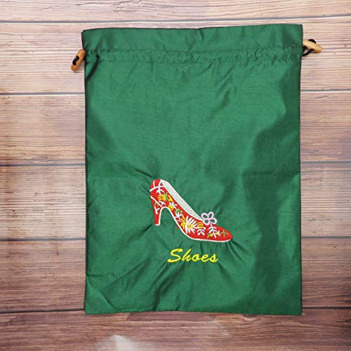 Ouyatoyu 5pcs Embroidered Silk Jacquard Travel Bag, Laundry Bags Shoe Bags, Lingerie Bags Underwear Bags for Travel Storage for Men Women Washable Cloth Shoe Bags - Thumbnail 3