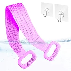 Silicone-Shower-Brush-Body-Scrubber-for-Shower-Exfoliating-Double-Sided-Body-Back-Scrubber-Silicone-Body-Scrubber-for-Shower-Great-Shower-Scrubber-Tool-for-Women-and-Men-Purple Silicone Shower Brush, Body Scrubber for Shower - Exfoliating Double-Sided Body Back Scrubber - Silicone Body Scrubber…