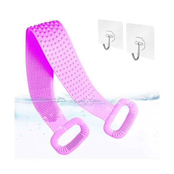 Silicone Shower Brush, Body Scrubber for Shower - Exfoliating Double-Sided Body Back Scrubber - Silicone Body Scrubber…