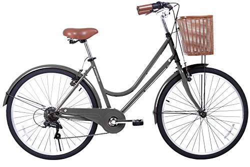 Gama Bikes City Basic 26 – Women’s Cruiser Bike – Step-Through Comfort Frame, 6 Speed Shimano –  Hybrid Urban Commuter Road Bicycle – Great for Beach Cruising, Exercising and All Around Fun – Grey
