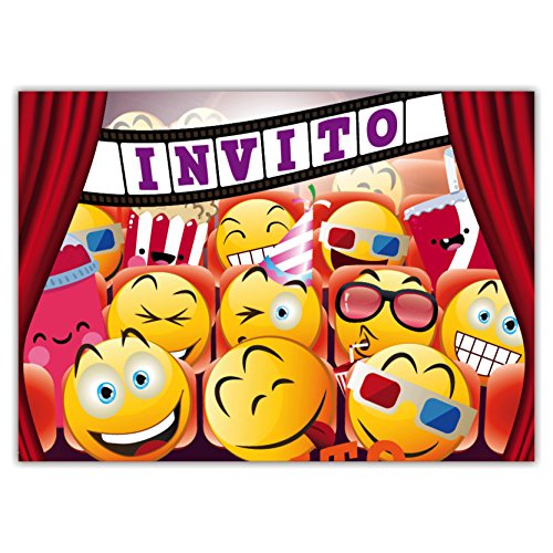 Partycards Set Di 12 Inviti Compleanno Biglietti Invito Per Festa Compleanno Per Bambini E Adulti In Italiano Film Cinema