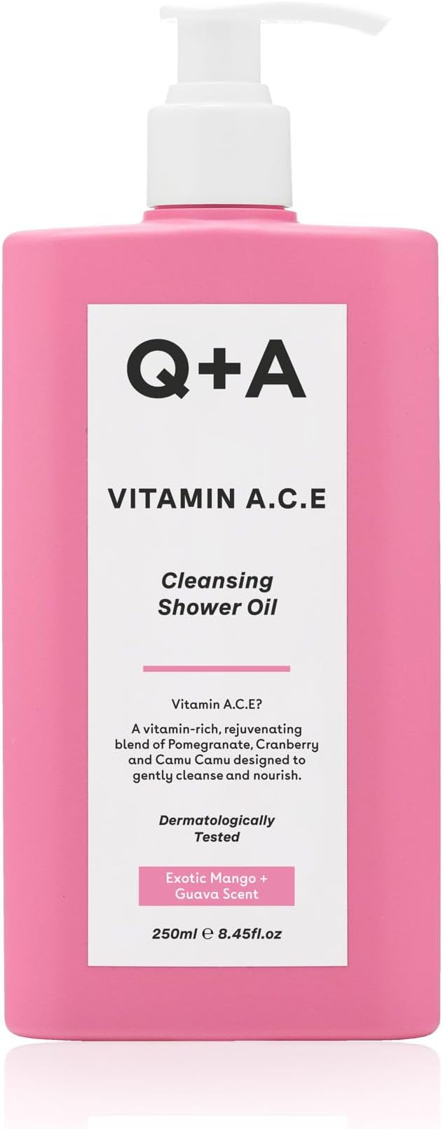 Q+A Vitamin A.C.E Cleansing Shower Oil 250ml Hydrating Body Wash Berry Sea
