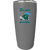 R and R Imports Tulane University Green Wave 16 oz Stainless Steel Insulated Tumbler Gray Officially Licensed Collegiate Product