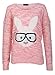 Forever Womens Long Sleeves Bunny And Fox Glasses Print Knitted Motif Jumper Top