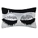 KINGROSE Long Eyelashes Throw Pillow Cover Silver Sequins Decorative Pillowcase Rectangle Cushion Cover for Girls Bed Living Room 12 x 20 Inches