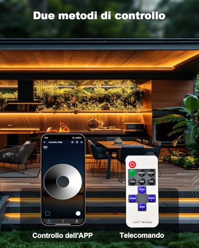 Gliztech 15 m COB LED Strip IP68 Waterproof, 2700 K Self-Adhesive White LED Strip for Outdoors with 24 V Power Supply, BT APP and Remote Control for Gutters Garden Swimming Pool Terrace Kitchen