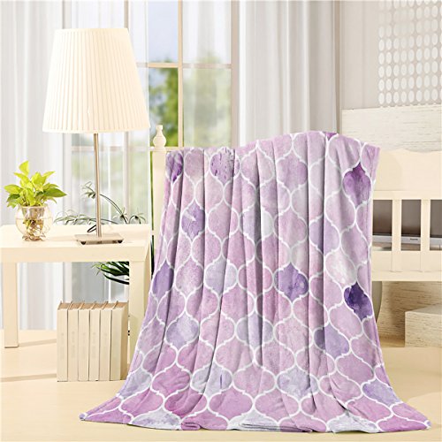 image for Fleece Blanket Art Illustration Of Moroccan Pattern Purple Blankets Fo