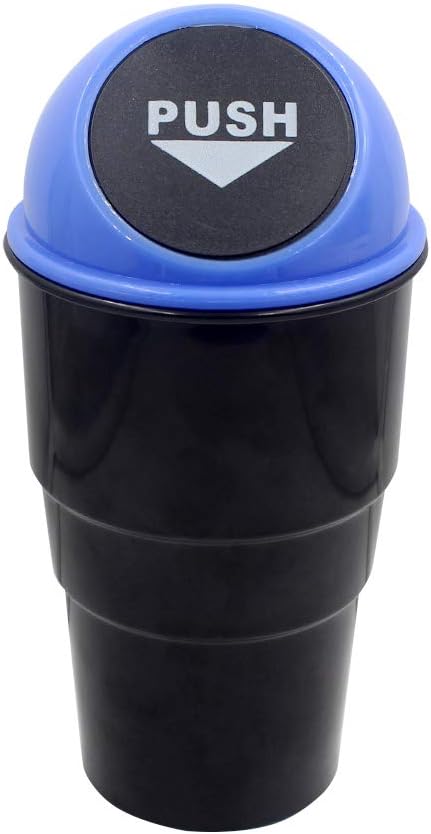 Yolu Car Trash Can Mini Auto Garbage Can Automotive Waste Storage Cute Vehicle Trash Bins Common Use for Auto Car, Home, Office, Bathroom, Kitchen, Living Room, Study, Dinning Room Etc. Blue
