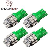 YITAMOTOR 4 X T10 20 SMD LED Side Wedge Vivid Green Light Bulb 12V W5W 2825 192 194 168 for Interior Reading Dome Map Cargo Trunk Door Doorstep Courtesy Instrument Panel License Dashboard Lamp