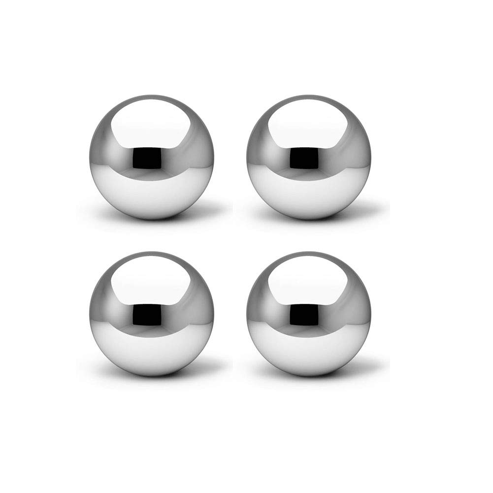 zosenda 4 Pcs Stainless Steel Mirror Polished Observation Ball Hollow Reflective Ball Floating Balls for Pond Garden Decoration (8cm)
