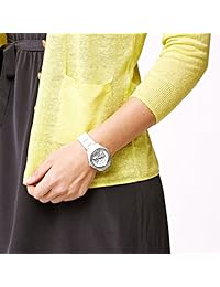 Fossil Stella - Reloj de cuarzo casual de resina y brillo de acero inoxidable para mujer