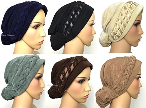 Fashionable Turban hats Hijab, pretty bonnet cap plain chemo underscarf