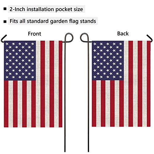 Mogarden American Garden Flag, Double Sided, 12.5 x 18 Inches, Weatherproof Heavy Burlap USA Yard Flag