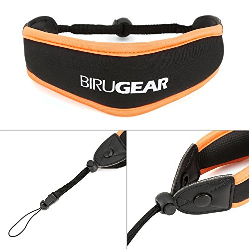 Waterproof Camera Float, BIRUGEAR 2 Pack Foam Floating Wrist Strap for Underwater / Waterproof Cameras - Green and Orange