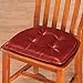 Klear Vu The Gripper Faux Leather Upholstered Button Tufted Pad, Pack of 2 Chair Cushions, One Size, Red