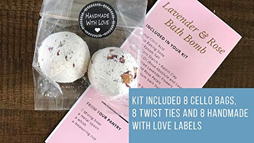 bMAKER DIY Bath Bomb Making Kit - Lavender, Rose Essential Oil and Dried Flowers - Soap Molds, Cello Bag, Handmade Tag, 33 items in the kit - Easy to Make 8-12 Medium to Large Fizzy Bombs
