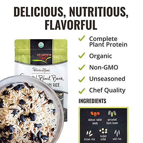 Floating Leaf Prairie Blend, Combination of Sprouted Black Bean, Brown Rice, Wild Rice, Hulled