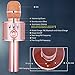 VERKB Wireless Karaoke Microphone with Speaker and FM, Mothers Day Gift Idea, 5in1 Magic Sound Portable Bluetooth karaoke Machine for Smartphone Home KTV, Party (Rose Gold)