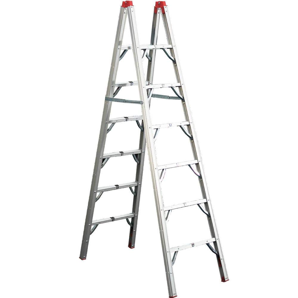 GP Logistics SLDD7 7' Compact Folding Ladder, Red