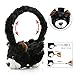 Kids Headphone,Dairle Black Bear Shape Headphones with Retractable Cable,Safe 85dB Hearing Protection Headphones for Children 3+ years old