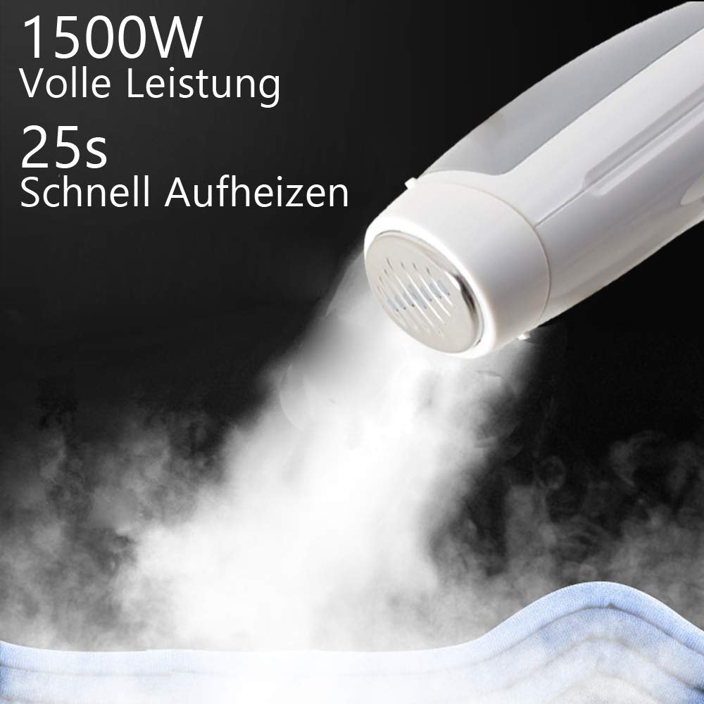 TEQStone Défroisseur Vapeur Voyage Portable, 1500W Fer à Repasser 25sec Chauffe Rapide de Supprime les rides et stérilise avec, Lissage Vertical/Horizontal Générateurs pour Maison et Voyage