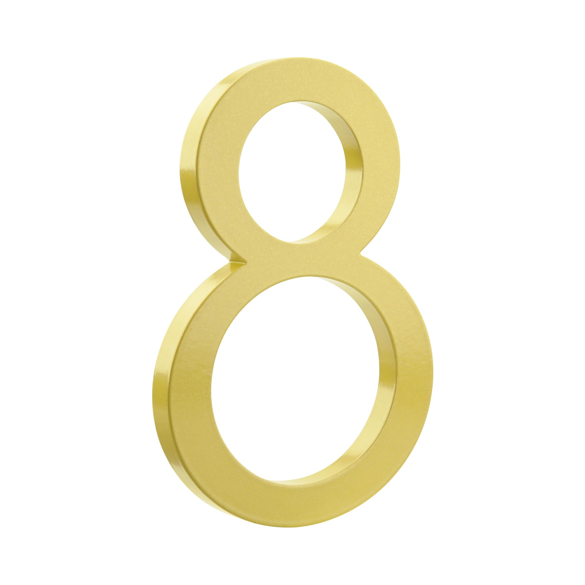 HASWARE Floating House Number 6 inch Stylish Door Numbers Alphabet Plaque Street Home Address Numerals (Golden, 8)