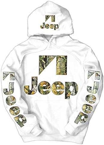 Jeep Camo Logo Hooded Sweatshirt, Small White