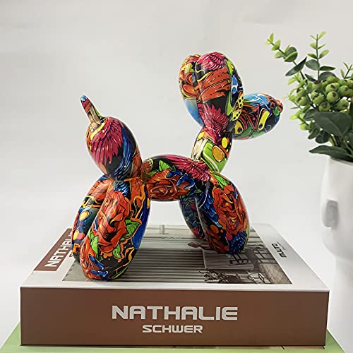 FLJZCZM Balloon Dog Sculptures Animal Statues Home Decor Collectible Figurines Indoor Outdoor Garden Decorative Funny Craft Christmas Birthday for Office (Yellow)