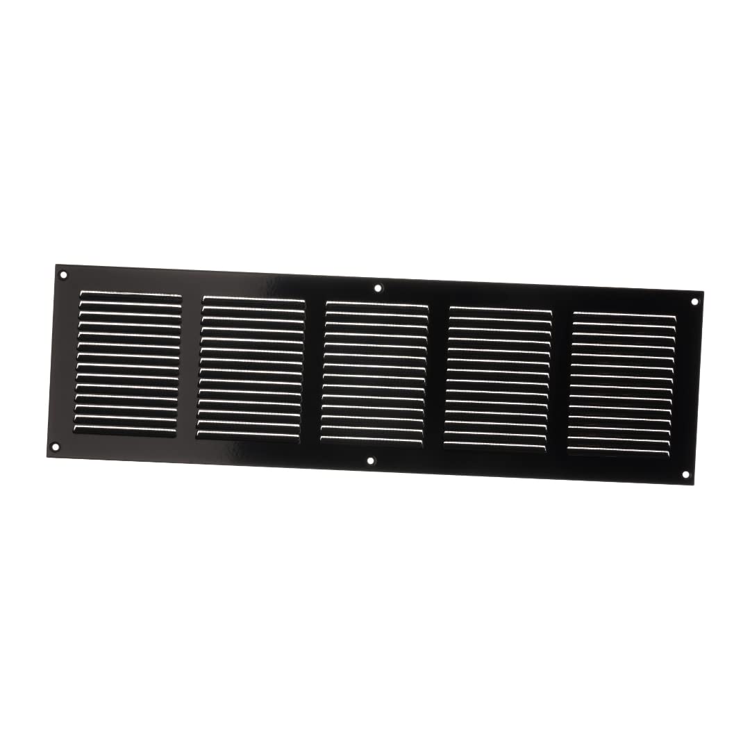 500x150mm (20x6") Black Ventilation Grille Insect Protection Exhaust Air Supply Metal Grille