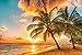 Photo Wallpaper – Barbados – Picture Decoration Tropical Paradise Coast Landscape Sunset Sandy Beach Nature Dusk Ocean View Travel Image Decor Wall Mural (82.7x55.1in - 210x140cm)
